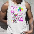 Einhorn Unisex TankTop für Mädchen 4 Jahre, Zauberhaftes Einhorn-Motiv Geschenke für Ihn