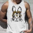 Funny Cute Bunny Wearing Glasses Leopard Easter Day Unisex Tank Top Gifts for Him