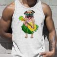 Funny Hawaiian Pug Dog & Pineapple Ukulele Summer Vacation Unisex Tank Top Gifts for Him