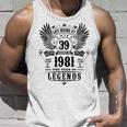 Legende Geburtstag 1981 Langarm-Unisex TankTop, 39 Jahre Jubiläum Geschenke für Ihn