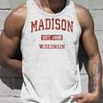 Madison Wisconsin Wi Vintage Athletic Sports Design Unisex Tank Top Gifts for Him