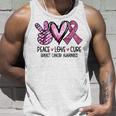 Peace Love Cure Pink Ribbon Cancer Breast Awareness Unisex Tank Top Gifts for Him