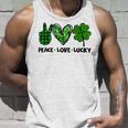 Peace Love Luck Lucky Clover Shamrock St Patricks Day Unisex Tank Top Gifts for Him
