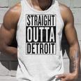 Straight Outta Detroit Great Fun Travel & Gift Idea Unisex Tank Top Gifts for Him