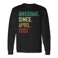 16 Years Old Awesome Since April 2007 16Th Birthday Long Sleeve T-Shirt Gifts ideas