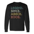 21 Years Old Legend Since March 2002 21St Birthday Long Sleeve T-Shirt Gifts ideas