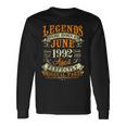 30. Geburtstag Legendäre Juni 1992 Geborene Langarmshirts Geschenkideen