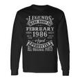 37 Years Old Legends Born In February 1986 37Th Bday Long Sleeve T-Shirt Gifts ideas