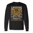 40 Years Old Gift Legends Born In January 1983 40Th Birthday Men Women Long Sleeve T-shirt Graphic Print Unisex Gifts ideas