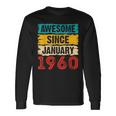 63 Year Old Awesome Since Januar 1960 63 Geburtstag Geschenke Langarmshirts Geschenkideen