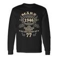 77 Geburtstag Geschenk Mann Mythos Legende März 1946 Langarmshirts Geschenkideen