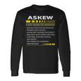 Askew Name Askew Facts Long Sleeve T-Shirt Gifts ideas