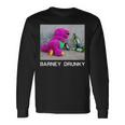 Barney Drunky Wine Bottle The Dinosaur Long Sleeve T-Shirt Gifts ideas
