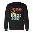 Bearded Husband Dad Beard Legend Vintage V2 Long Sleeve T-Shirt Gifts ideas