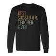 Best Substitute Teacher Ever Cool Vintage Christmas Long Sleeve T-Shirt Gifts ideas