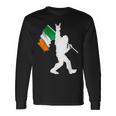 Bigfoot Rock And Roll On St Patricks Day With Irish Flag Long Sleeve T-Shirt Gifts ideas