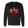 Birthday 2 Year Old Fire Fighter Truck Firetruck Long Sleeve T-Shirt Gifts ideas