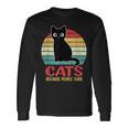 Cats Because People Suck Funny Black Cat Men Women Long Sleeve T-shirt Graphic Print Unisex Gifts ideas