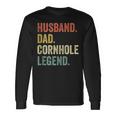 Cornhole Vintage Husband Dad Legend Long Sleeve T-Shirt Gifts ideas
