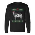 Cow Santa Claus And Lights Dairy Farmer Ugly Christmas Long Sleeve T-Shirt Gifts ideas
