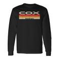 Cox Nachname Retro Sunset Langarmshirts, 80er 90er Jahre Geburtstag Familientreffen Geschenkideen