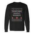 Crunching Santas Numbers Accountant Xmas Ugly Christmas Long Sleeve T-Shirt Gifts ideas
