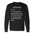 Cynthia Definition Personalized Custom Name Loving Kind Long Sleeve T-Shirt Gifts ideas