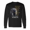 The Devil Saw Me With My Head Down Until I Said Amen Retro Long Sleeve T-Shirt Gifts ideas
