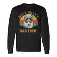 Dog Vintage Best Husky Dad Ever Fathers Day Long Sleeve T-Shirt Gifts ideas