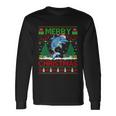 Dolphin Fish Lover Xmas Tree Ugly Santa Dolphin Christmas Long Sleeve T-Shirt Gifts ideas