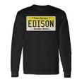Edison New Jersey Nj License Plate Home Town Graphic Long Sleeve T-Shirt Gifts ideas