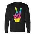 Finger Peace Sign Tie Dye 60S 70S Hippie Costume Long Sleeve T-Shirt T-Shirt Gifts ideas