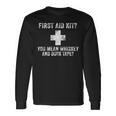 First Aid Kit Whiskey And Duct Tape Dad Joke Vintage Long Sleeve T-Shirt Gifts ideas
