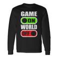 Game On World Off Gamer Gaming Konsole Gamepad Zocken Langarmshirts Geschenkideen