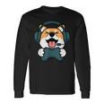 Gamer Hund Shiba Inu Gaming Zocken Nerd Lustig Kawaii Zocker Langarmshirts Geschenkideen