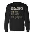 Gramps Man Myth Veteran Fathers Day Gift Retired Military Men Women Long Sleeve T-shirt Graphic Print Unisex Gifts ideas