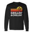 Grilling And Chilling Smoke Meat Bbq Home Cook Dad Men Long Sleeve T-Shirt Gifts ideas