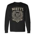 Its A Watts Thing You Wouldnt Understand Name Vintage Long Sleeve T-Shirt Gifts ideas