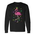 Jester Pink Flamingo Bird Animal Cute Mardi Gras Carnival V5 Long Sleeve T-Shirt Gifts ideas