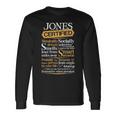Jones Name Certified Jones Long Sleeve T-Shirt Gifts ideas