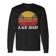 Lax Dad Vintage X Crossed Lacrosse Sticks 80S Sunset Retro Long Sleeve T-Shirt Gifts ideas