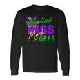 Little Miss Mardi Gras Jester Hat Mardi Beads New Orleans Long Sleeve T-Shirt Gifts ideas