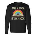 Take A Look Its In A Book Vintage Reading Bookworm Librarian Long Sleeve T-Shirt Gifts ideas