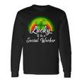 Lucky To Be A Social Worker St Patricks Day Rainbow Long Sleeve T-Shirt Gifts ideas