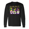 Mardi Gras Gnome Holding Mask Love Mardi Gras Costume Outfit Long Sleeve T-Shirt Gifts ideas