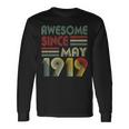 May 1919 Shirt 100 Years Old 100Th Birthday Decorations Long Sleeve T-Shirt T-Shirt Gifts ideas