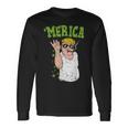 Merica Trump Bae Smoking Weed Cannabis 420 Stoner Long Sleeve T-Shirt Gifts ideas
