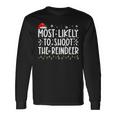 Most Likely To Shoot The Reindeer Family Christmas Holiday V2 Men Women Long Sleeve T-shirt Graphic Print Unisex Gifts ideas