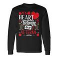 My Heart Belongs To A Veteran Awesome Valentines Day Men Women Long Sleeve T-shirt Graphic Print Unisex Gifts ideas
