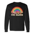 Nobody Know Im A Lesbian Retro Groovy Lgbt Pride Month Ally Long Sleeve T-Shirt T-Shirt Gifts ideas